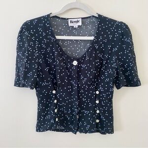 Rouje Marie Polka Dot Top Navy